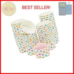 Blue Panda Paper Ice Cream Cups - 50 Count, Rainbow Polka Disposable For Sunda New. Price: $22.34.