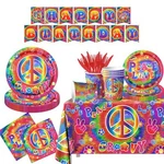 Tie Dye Groovy 60S Party Plates & Napkins Hippie Theme Birthday Decorations Set New. Price: $31.94.
