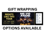 Ne-yo & Akon 2026 Tour Personalised Souvenir Ticket Gift Wrapping Available New. Price: $9.66.