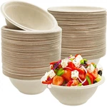 Tiaiidi Pack Compostable Paper Bowls,heavy-duty 100PCS 8OZ, Beige New. Price: $14.76.