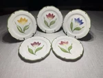 Vietri Italy Hand Painted Fiori Belli Salad Plates Set 5 Tulip Garden Stunning Used. Price: $149.99.