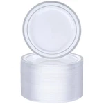 100PCS 7 Inch Silver Plastic Dessert Plates, Disposable With Rim... New. Price: $51.74.