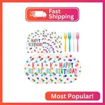 Hfbobp 72PCS Happy Birthday Paper Plates And Napkins Decorations, 7INCH Colorful New. Price: $14.20.