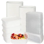 Fisden 50 Pack Disposable Salad Bowls With 6.6''L X 4.7''W 2.2''H, White New. Price: $36.40.