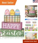 4 Pcs Easter Table Decoration Wooden Pastel Eggs - No Assembly Required Reusa... New. Price: $48.74.