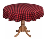 Cotton Craft Buffalo Plaid Tablecloth - 70" Round Red & Black Gingham Check New. Price: $16.89.