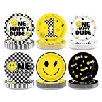 60PCS 1ST Happy Dude Smile Paper Plates 9" Large Heavy Duty Face Pl... New. Price: $25.47.