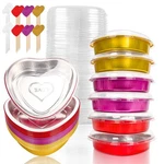 12 Pack 8 Inch Heart Shaped Cake Pans With Lids, 23OZ Large Disposable Foil P... New. Price: $31.28.