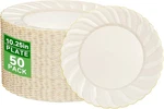 Youbet 50 Pack Ivory Scalloped Plastic Plates 10.25 Inch Disposable Pla... New. Price: $48.84.