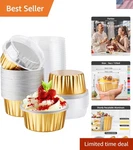 Disposable Ramekins, Gold 50PCS 5OZ Aluminium Foil Baking Cups With Lids... New. Price: $27.99.