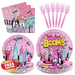 Grencian Pink Spider Plates Napkins Serves 24 Party Supplies Birthday New. Price: $27.99.