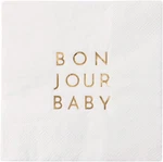 Bonjour Baby White Cocktail Napkins Gold Foil Beverage New. Price: $12.93.