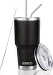 30 Oz Black Tumbler Stainless Steel Double Wall Vacuum Insulated Mug With Str... New. Price: $20.83.