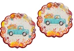 Pioneer Woman Dog Truck Dinner Plate 11.5" 2 Packs 16 Pumpkin Dot Thanksgiving New. Price: $15.99.