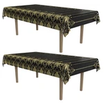 Beistle 2PK Great 1920S Art Deco Tablecover, Black/gold, 54"X108" New. Price: $53.74.