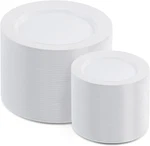 200 Pcs Heavy Duty Disposable White Plastic Plates For Parties & Events New. Price: $63.99.