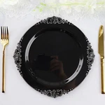 Round 10" Disposable Plastic Salad Dinner Plates Embossed Baroque Trim Party New. Price: $14.72.