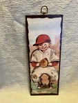 Vtg Baseball Batter Big Eye Catcher Decoupage Wooden Wall Art Dianne Dengel Used. Price: $16.98.