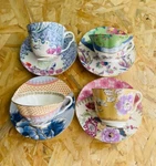 Wedgwood "butterfly Bloom" Tea Cup & Saucer(set Of 4 / Patterns) 8PC New. Price: $599.90.