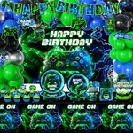 260 Pcs Video Game Birthday Party Decorations Gaming Plates Napkins Cup New. Price: $43.46.