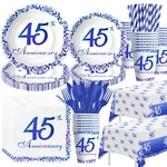 Apowbls 45TH Anniversary Decorations Tableware - Blue Sapphire New. Price: $26.05.