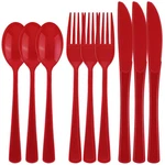 Kochorie 300 Pieces Christmas Red Plastic Silverware Heavy Duty Cutlery New. Price: $66.07.