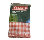 Coleman Red White Checked Vinyl Table Cover Picnic Cloth 54 X84 Camping Retro New. Price: $12.00.