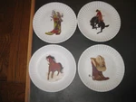 Set Of 4 Melamine Western 6" Plates From One Hundred 80 Degrees-. Price: $20.00.