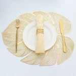 Evevda Gold Leaf Shaped Vinyl Placemats For Dinner Table Set Of 8 Metallic Pl... New. Price: $37.99.