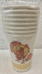 Vintage Thanksgiving Paper Cups Turkey American Greetings Oz 8 Ct 1977 Nos New. Price: $9.99.