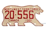 License Plates Canada Northwest Territory Polar Bear 20 556 1981 Used. Price: $95.00.