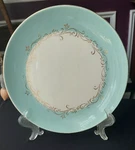 1 Vintage Lifetime China Company Gold Crown Dinner Plates Aqua Blue Used. Price: $10.00.