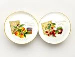 Ceramica Cuore Round 9" Plates 2 Set Cherry, Apricot Jam Breakfast Made In Italy Used. Price: $24.95.