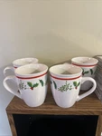 Royal Norfolk Greenbrier Holiday Christmas Poinsettia Cup Mugs Of 4 Used. Price: $17.25.