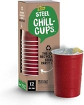 Steel Chill Cups Disposable Party Cold Drinks Durable 16OZ , Red (12 Ct) New. Price: $36.39.