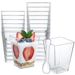 Shopday 5OZ Plastic Dessert Cups 50 Pack Small Clear Square Parfait With... New. Price: $20.83.
