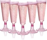 Matana 24 Glitter Pink Champagne Flutes Plastic Glasses 5 Oz, Reusa... New. Price: $25.04.