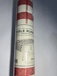 Hester & Cook Paper Table Runner Striped Red White Checked 30" X 25' New. Price: $18.00.