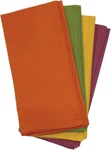 Fall Collection Dinner Napkins, Set Of 4, Orange, Green, Yellow And Purple New. Price: $13.62.