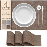 Craftycrocodile Vinyl Placemats Set Of - Heat Resistant, 4, Brown New. Price: $15.99.