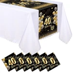 6 Pcs 40TH Birthday Table Runners 108 Inch Long Plastic Disposable Black And ... New. Price: $18.42.