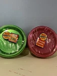 Amscan Big Party Pack 50 Plastic Plates 7'' Green Tint & Pink Lot Of 2 New. Price: $41.45.