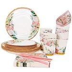 Boosolo Floral Party Supplies Paper Plates And Napkins Sets Tableware New. Price: $32.75.