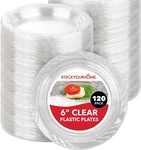 Stock Your Home 6-INCH Clear Plastic Dessert Plates (120 Pack) Flexible Disposab New. Price: $24.38.