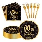 Ldfdrt 60PCS 60TH Birthday Party Paper Plates And Napkins 7INCH, Colorful New. Price: $14.41.