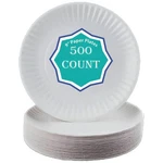 Perfect Stix Economy White Paper Plate, 9" 500 Count (pack Of 1), New. Price: $50.99.