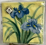 Mesafina Iris Blue Yellow Cocktail Napkins 20 Ct Triple Ply Paper Floral Party New. Price: $5.00.