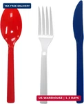 Party Essentials Patriotic Assortment Hard Plastic Combo Pack, Disposable Cutler New. Price: $8.95.