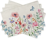 Seliem Spring Anemone Flower Placemats Set Of 4, Watercolor Pink Floral Butterfl New. Price: $19.99.