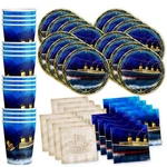 Titanic Birthday Party Supplies Set Plates Napkins Cups Tableware Kit For 16 New. Price: $28.72.